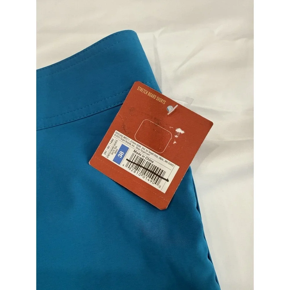 Mossimo Supply Co Men Board Short 38 Blue Drawstring Mid Rise Lightweight Beach